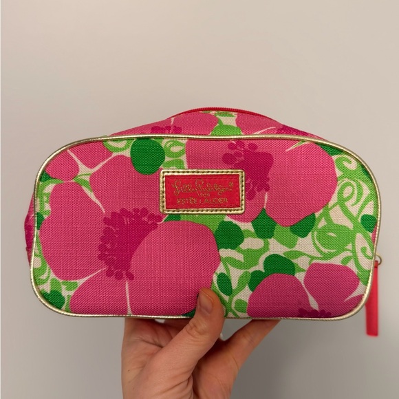 Estée Lauder Lilly Pulitzer Pink Floral Cosmetic Makeup Travel Bag - Picture 3 of 7